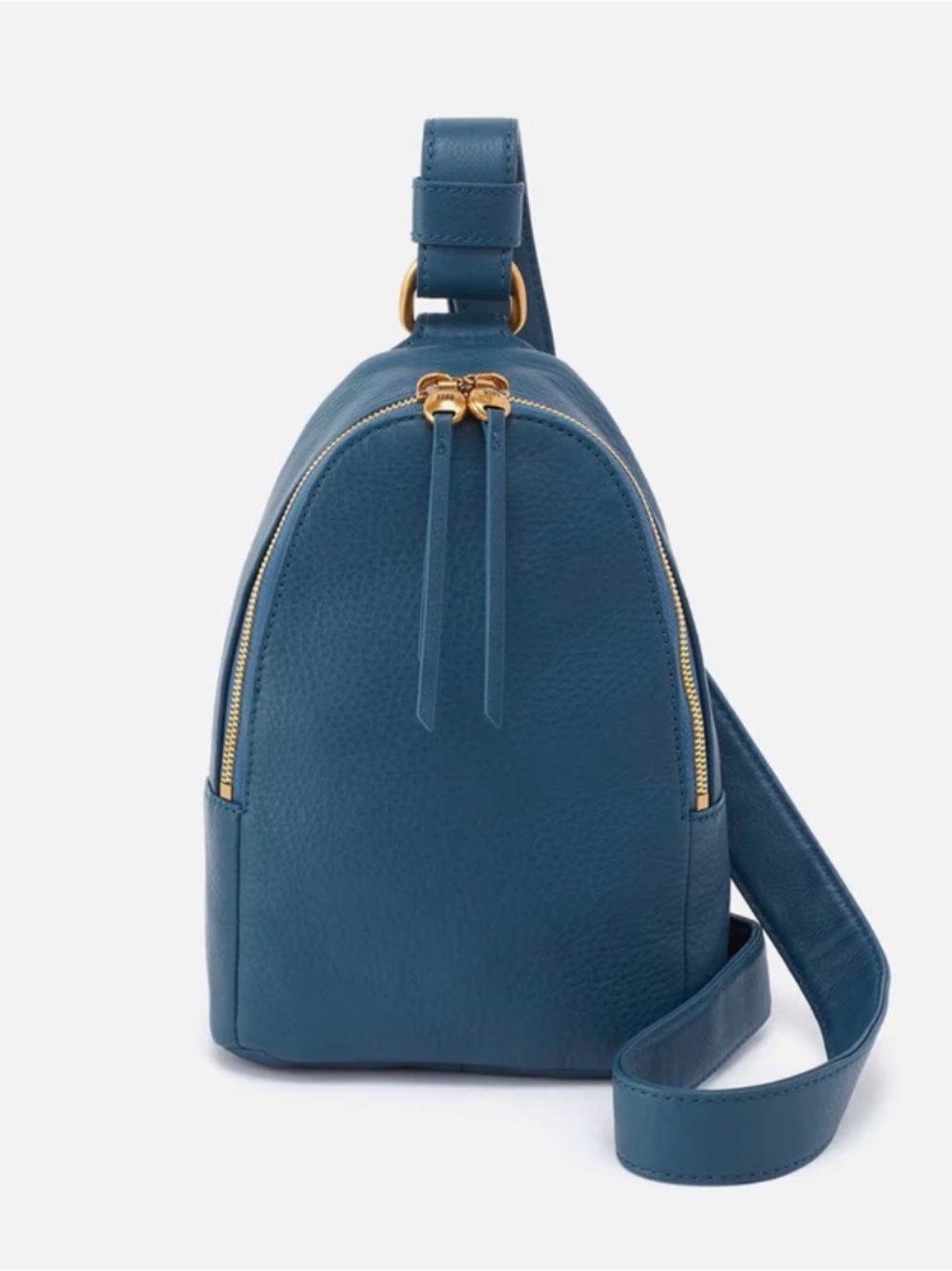 NWOT HOBO pebbled leather “Fern” sling bag in peacock blue - Picture 2 of 12